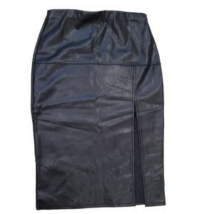 Faux leather pencil skirt